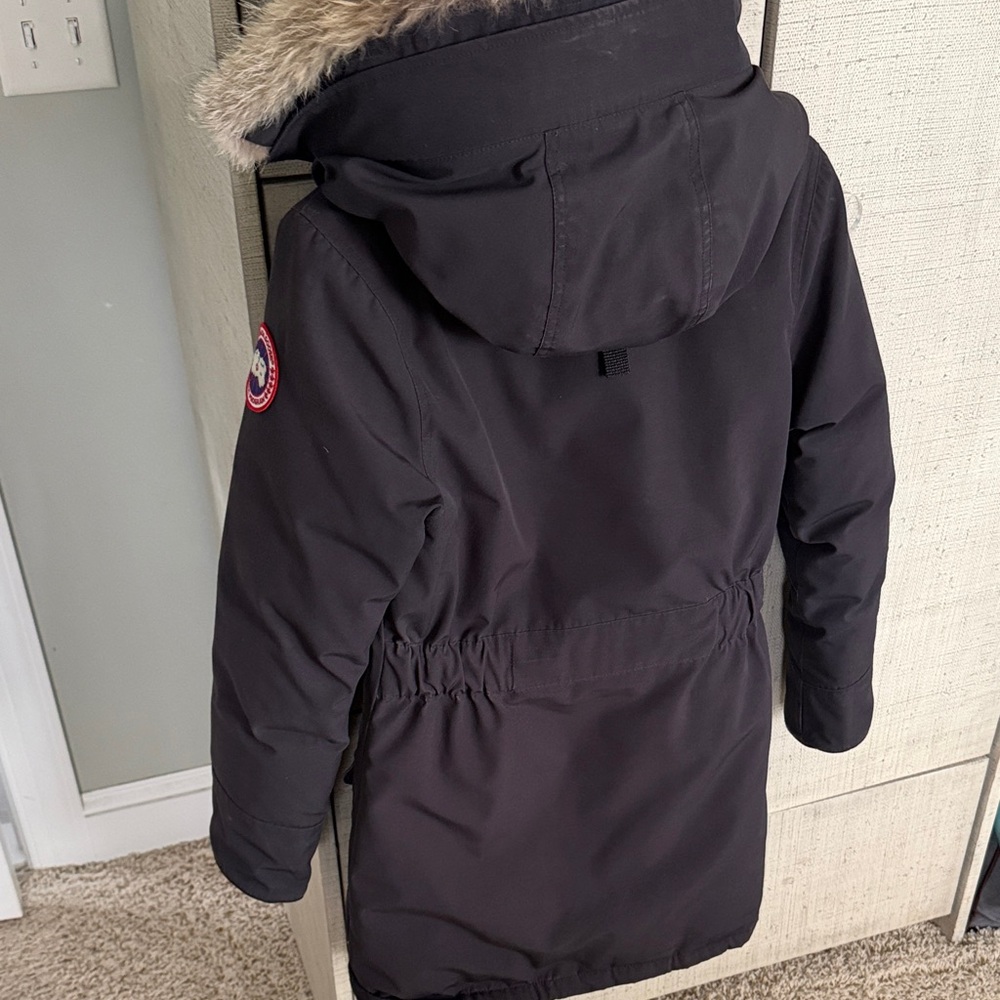 Canada Goose Blue Parka with Fur Trim Hood - Picture 7 of 9